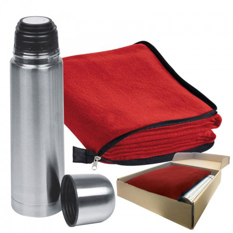 Set termos metalic 500 ml si patura fleece Liverpool PC103478 - imagine 3