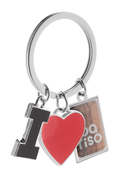 Breloc forma inima metalic 3 piese I Love PC873030 - imagine 3