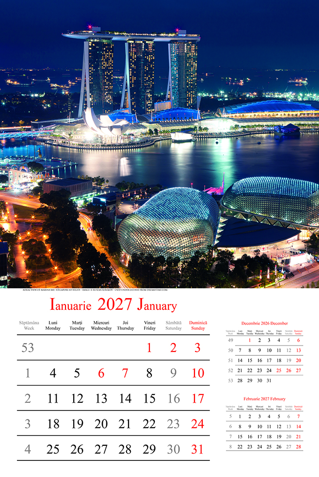 Calendar De Perete Cu Imagini 121 File City Lights 2027 328