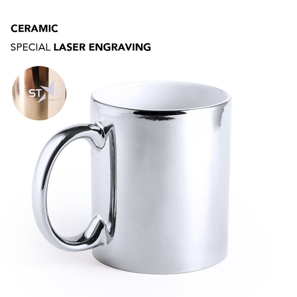 Cana ceramica gravabila aspect metalic 350 ml Renkur PC505984 - imagine 3