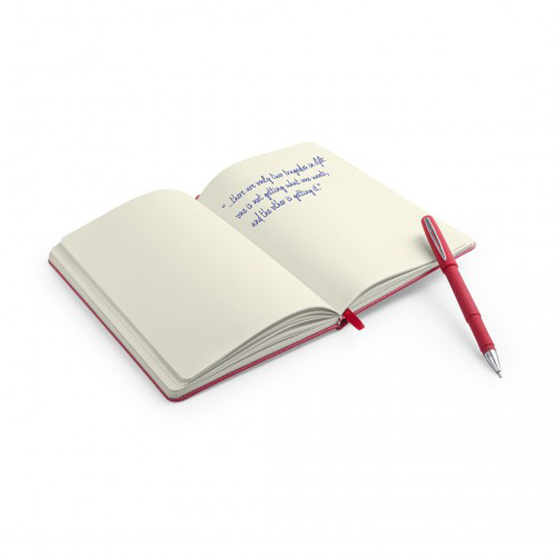 Set bloc notes A5 coperta imitatie piele color si pix plastic Marden PC741971 - imagine 7