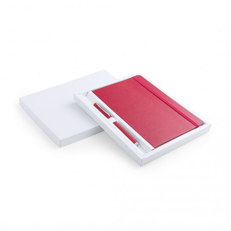 Set bloc notes A5 coperta imitatie piele color si pix plastic Marden PC741971 - imagine 4