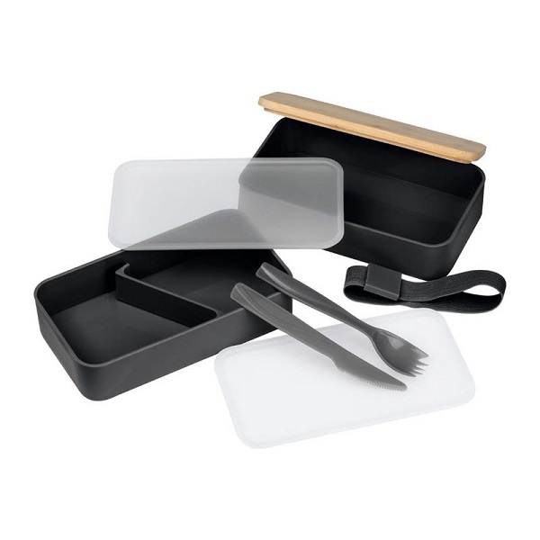 Cutie alimente pranz 2 compartimente si set tacamuri 1200 ml Pescara PC102531 - imagine 2