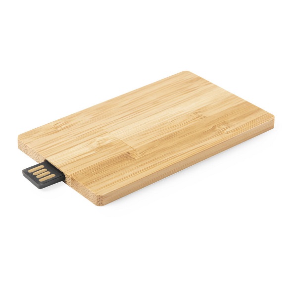 Memorie Usb Din Bambus In Forma De Card Bancar Pc897087