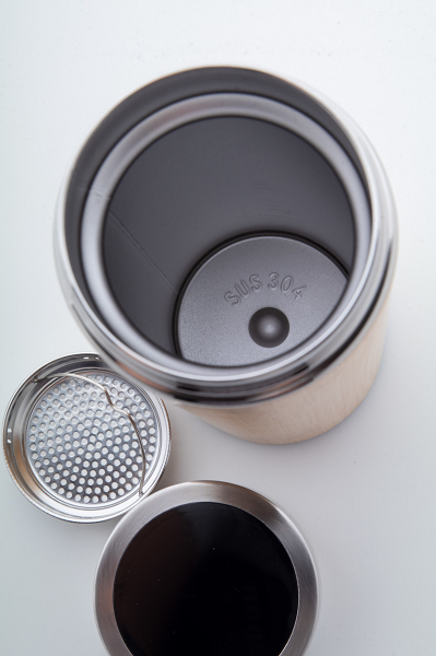 Termos din otel inoxidabil si bambus cu pereti dubli si termometru 500 ml Temboo PC810463 - imagine 3