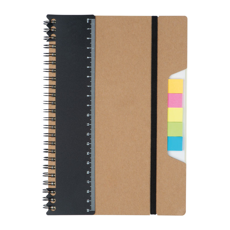 Bloc Notes A5 Coperta Carton Reciclat Cu Notite Repozitionabile Si Rigla Pc102387 Q