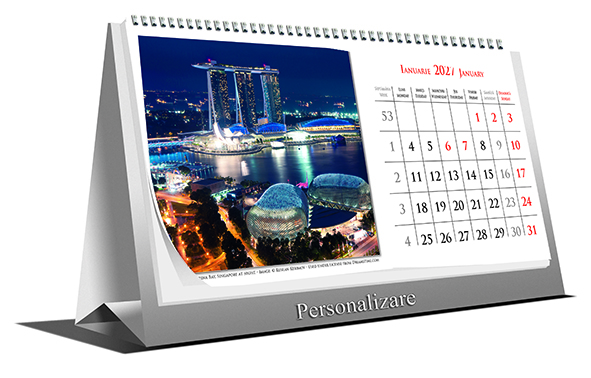 Calendar De Birou Cu Imagini 6 1 File City Lights 2027 367