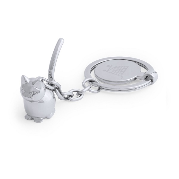 Breloc forma 3D animale domestice cu fisa cumparaturi metalic Hoinzo PC504979 - imagine 2
