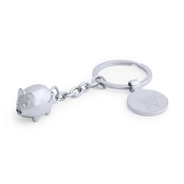 Breloc forma 3D animale domestice cu fisa cumparaturi metalic Hoinzo PC504979 - imagine 3