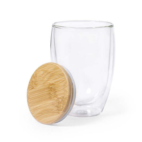 Pahar cu capac sticla borosilicata pereti dubli 320 ml Bondina M PC812425 - imagine 2