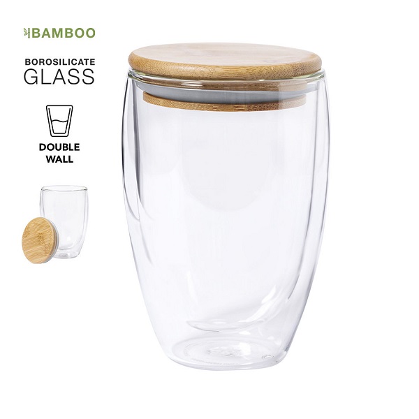 Pahar cu capac sticla borosilicata pereti dubli 320 ml Bondina M PC812425 - imagine 3
