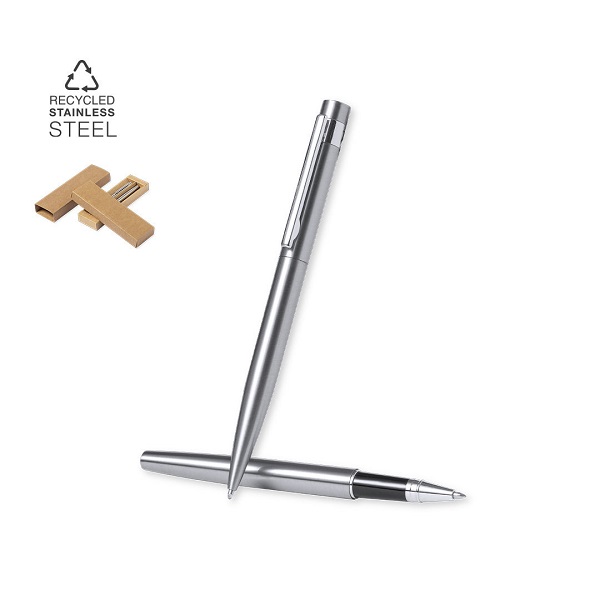 Set de scris pix si pix roller din otel inoxidabil reciclat Kaylax PC501684 - imagine 8