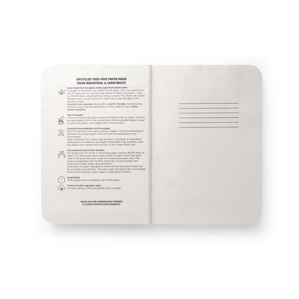 Bloc notes A5 coperta din deseuri de frunze de ceai Teapad Semi-rigid PC493290 - imagine 4