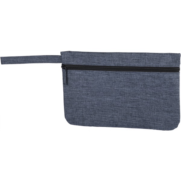 Port documente calatorie din PVC si poliester cu aspect melanj PCQ24394 - imagine 3