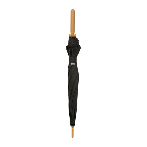 Umbrela manuala antivant din poliester RPET cu maner din bambus 105 cm Leni PC644257 - imagine 4