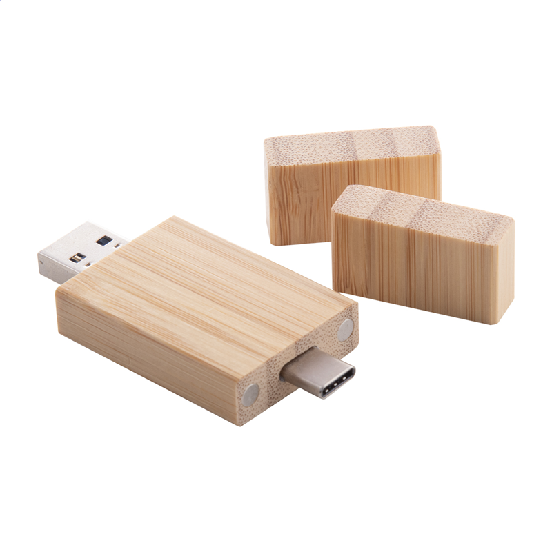 Memorie Usb On The Go Otg Tip C Din Bambus Botgus Pc897090 Q