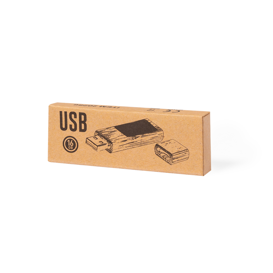 Memorie Usb Cu Led Din Bambus 16 Gb Afroks Pc520286 6