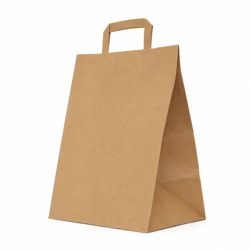 Sacosa Din Hartie Kraft Natur Reciclat Knr 26x17x26 Cm Cmi Pc261