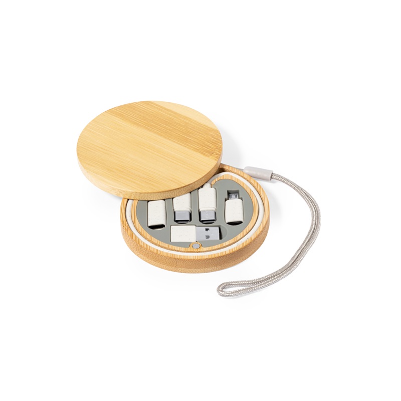 Set Cabluri De Incarcare Usb 3 In 1 Din Bambus Chaconix Pc520292